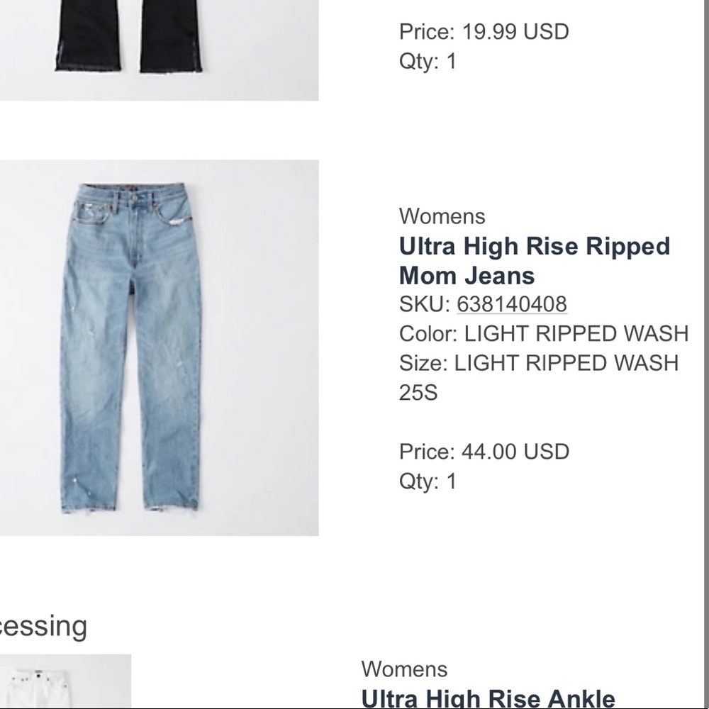 Abercrombie & Fitch Ultra High Rise Ripped Mom Jeans